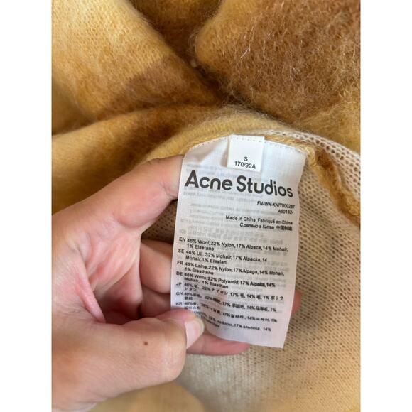 ACNE STUDIOS Ombre Stripe Mohair Wool Sweater Sand Beige NWOT Size Small - Picture 6 of 6